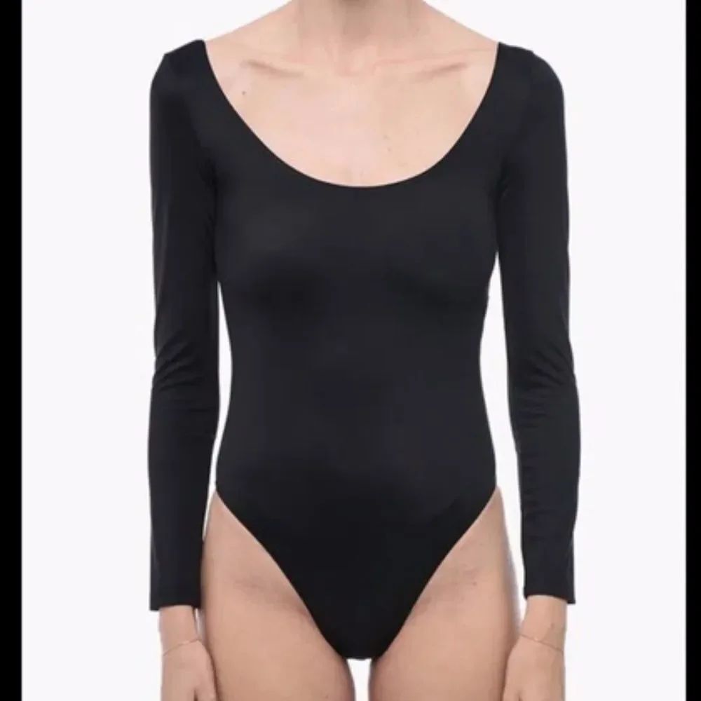 NEW Balenciaga Black Dancer Matte Spandex Long Sleeve Bodysuit Size M